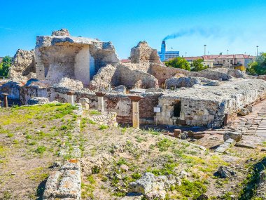 Yüksek dinamik aralık (Hdr) Antik Roma kalıntıları Porto Torres, Sardunya, İtalya