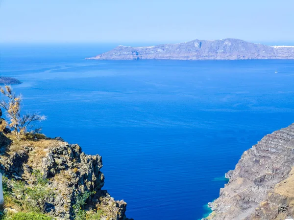 High dynamic range (HDR) Kameni Greek volcanic Santorini island in the Aegean Sea