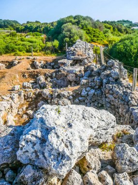Yüksek dinamik aralık (Hdr) antik kalıntıları Torre den Galmes talayotic arkeolojik sitesindeki Menorca, İspanya