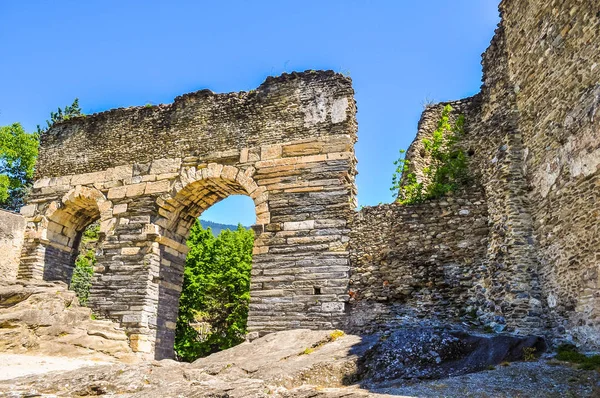 Alto Rango Dinámico Hdr Ruinas Del Antiguo Acueducto Romano Susa — Foto de Stock