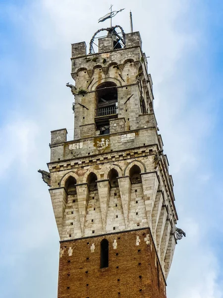 High Dynamic Range Hdr Torre Mangia Meaning Mangia Tower Piazza — Stock Photo, Image