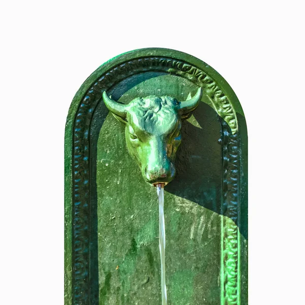 Wysokim Zakresie Dynamiki Hdr Stary Toret Mały Bull Fountain Turyn — Zdjęcie stockowe