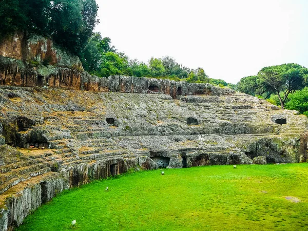 High Dynamic Range Hdr Ruins Ancient Roman Amphiteatre Sutri Italy — Stock Photo, Image