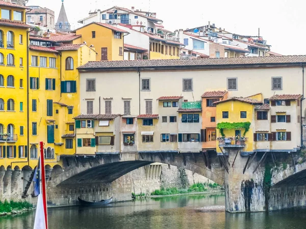 High Dynamic Range Hdr Ponte Vecchio Old Bridge Sur Rivière — Photo