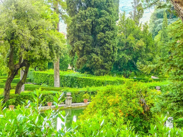 Alto Rango Dinámico Hdr Antiguos Jardines Romanos Villa Este Tivoli — Foto de Stock