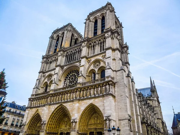 Vysokým Dynamickým Rozsahem Hdr Notre Dame Paris Paříž Panny Marie — Stock fotografie