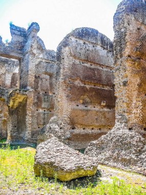 Yüksek dinamik aralık (Hdr) Antik Roma kalıntıları Villa Adriano anlam Hadrian Villa Roma, İtalya