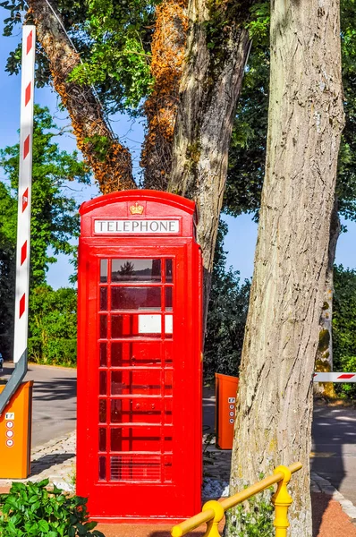 Alta Gama Dinámica Hdr Caja Teléfono Roja Tradicional Londres —  Fotos de Stock