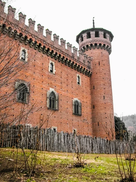 Alcance Dinâmico Hdr Castelo Medieval Parco Del Valentino Turim Itália — Fotografia de Stock