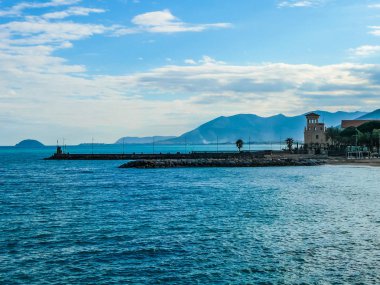 High dynamic range (HDR) View of the sea at Loano, Liguria, Italy clipart