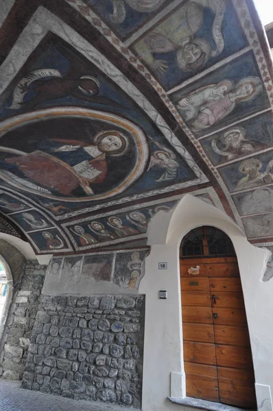 Fresk w kościele La Collegiata — Zdjęcie stockowe