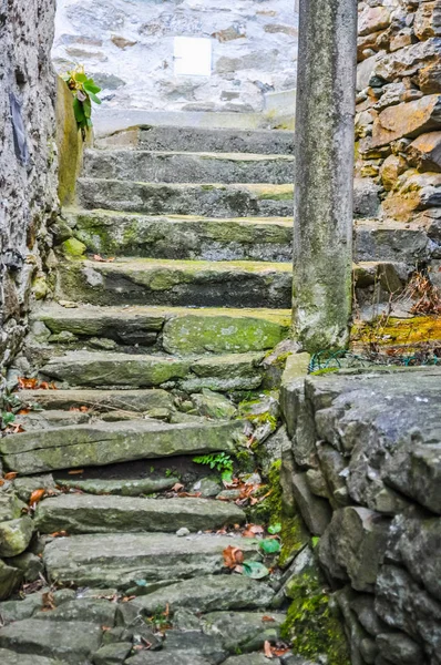 High Dynamic Range Hdr Ancient Traditional Stone Stairway Mountains — Stock Photo, Image