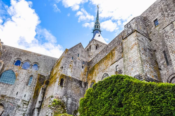 Высокий Динамический Диапазон Hdr Mont Saint Michel Abbey Fortifications Normandy — стоковое фото