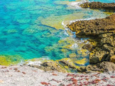 Yüksek dinamik aralık (Hdr) görünümü deniz Argentiera, İtalya