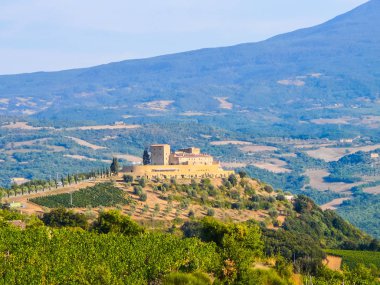 Yüksek dinamik aralık (Hdr) St Antimo Abbey (Abbazia di Sant Antimo), Tuscany, İtalya