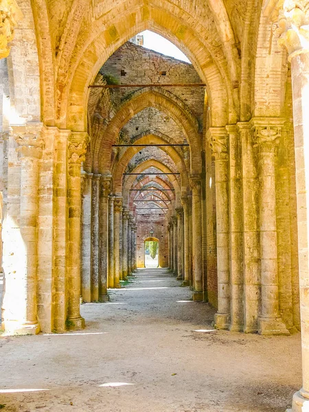 Vysoký Dynamický Rozsah Hdr Galgano Abbey Abbazia San Galgano Toskánsko — Stock fotografie