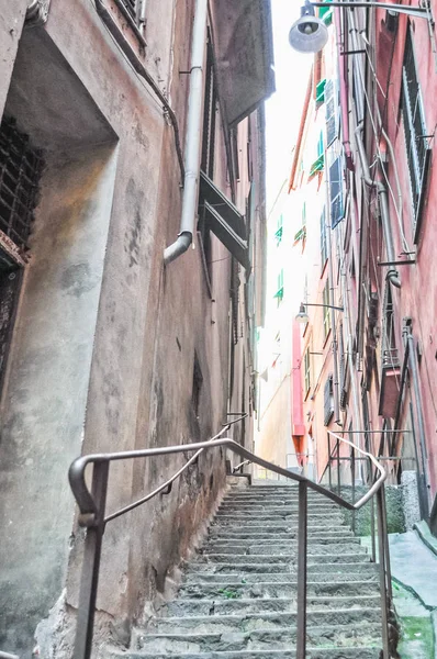 High Dynamic Range Hdr Caruggio Genoa Narrow Streets Old Town — Stock Photo, Image