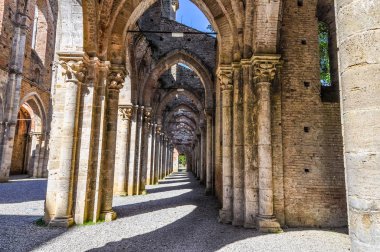 Yüksek dinamik aralık (Hdr) kalıntıları, Abbey, Saint Galgano Cistercian Manastırı Chiusdino, İtalya