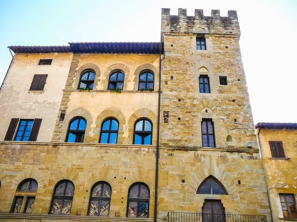 Hohe Dynamik Hdr Ansicht Der Stadt Arezzo Der Toskana Piazza — Stockfoto