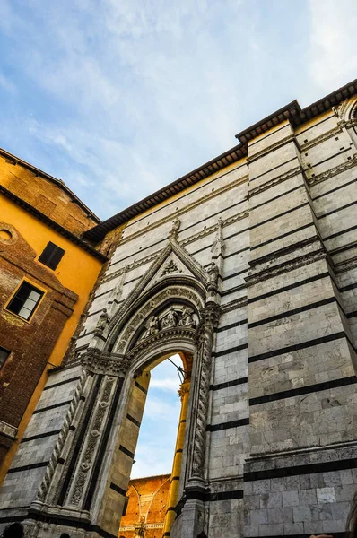 High Dynamic Range Hdr Cathedral Church Aka Duomo Siena Siena — Stock Photo, Image