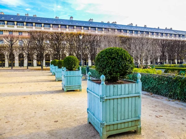 Wysoki Zakres Dynamiki Hdr Ogrodu Palais Royal Pałac Królewski Paryżu — Zdjęcie stockowe