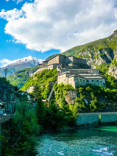 Hoher Dynamischer Bereich Hdr Befestigter Festungskomplex Aostatal Barden Italien — Stockfoto