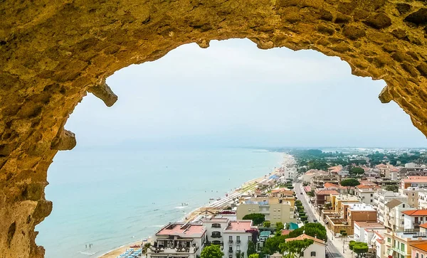 Vysokým Dynamickým Rozsahem Hdr Pohled Sperlonga Pobřeží Gaeta Itálie — Stock fotografie