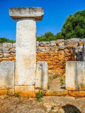 Yüksek dinamik aralık (Hdr) antik kalıntıları Torre den Galmes talayotic arkeolojik sitesindeki Menorca, İspanya
