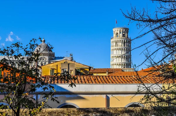 Yüksek Dinamik Aralık Hdr Eğik Pisa Kulesi Aka Torre Pisa — Stok fotoğraf
