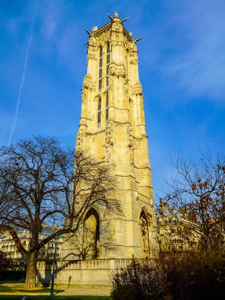 High Dynamic Range Hdr Tours Torre Jacques París Francia — Foto de Stock