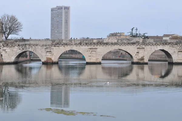 Ponte Tiberio Έννοια Γέφυρα Του Τιβέριου Γνωστός Και Γέφυρα Του — Φωτογραφία Αρχείου