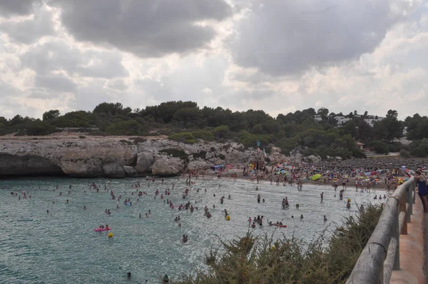 Majorca Spanya Temmuz 2017 Yaklaşık Cala Domingo Beach — Stok fotoğraf