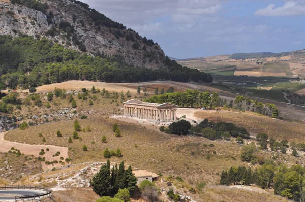 Starověké Řecké Dórského Chrámu Segesta Itálie — Stock fotografie
