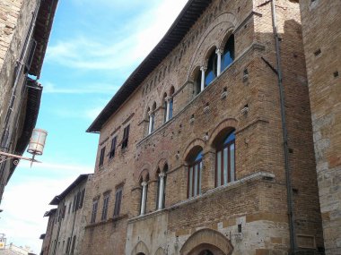 San Gimignano şehrinin manzarası, İtalya