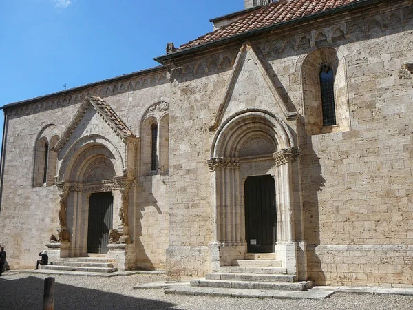 Iglesia Collegiata San Quirico Orcia Italia — Foto de Stock