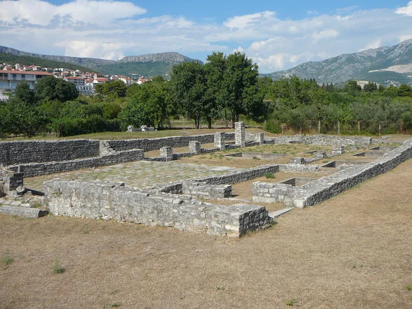 Starověké Archeologická Římské Ruiny Salona Chorvatsko — Stock fotografie