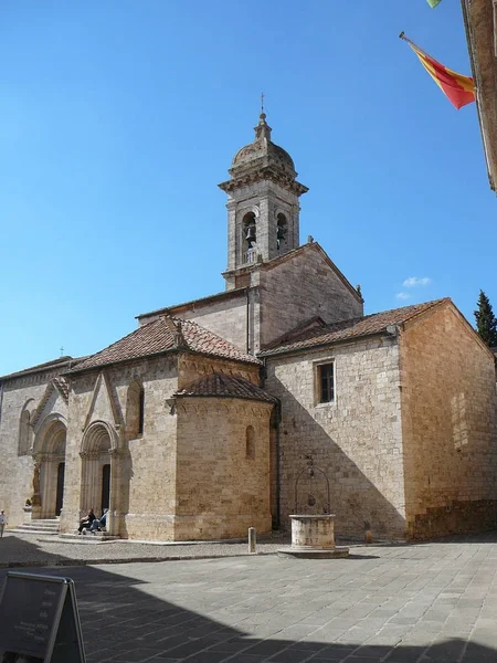 Iglesia Collegiata San Quirico Orcia Italia — Foto de Stock