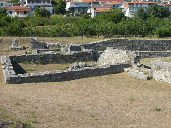 Antigas Ruínas Arqueológicas Romanas Salona Croácia — Fotografia de Stock