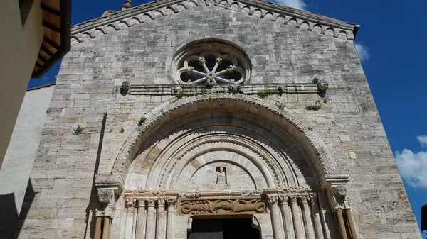 Iglesia Collegiata San Quirico Orcia Italia — Foto de Stock