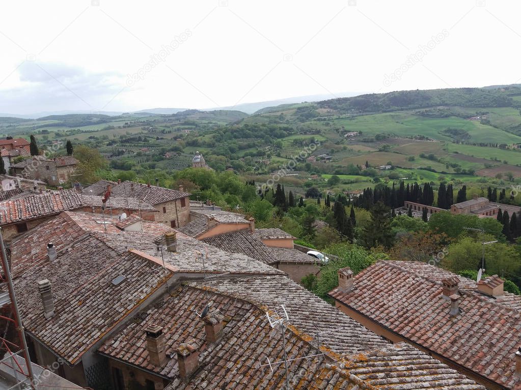 View of the city of Montepulciano, Italy