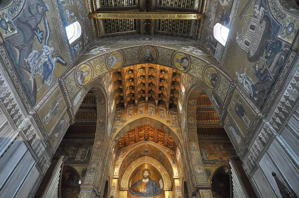 Монреаль Италия Circa August 2017 Ancient Norman Cathedral Church — стоковое фото