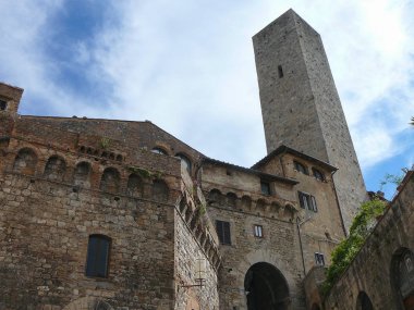 San Gimignano şehrinin manzarası, İtalya