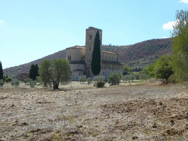 Apátság Sant Antimo Montalcino Olaszország — Stock Fotó