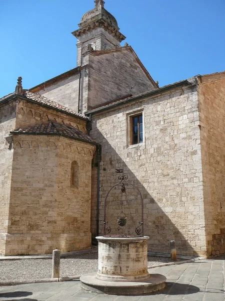 Collegiata Templom San Quirico Orcia Olaszország — Stock Fotó