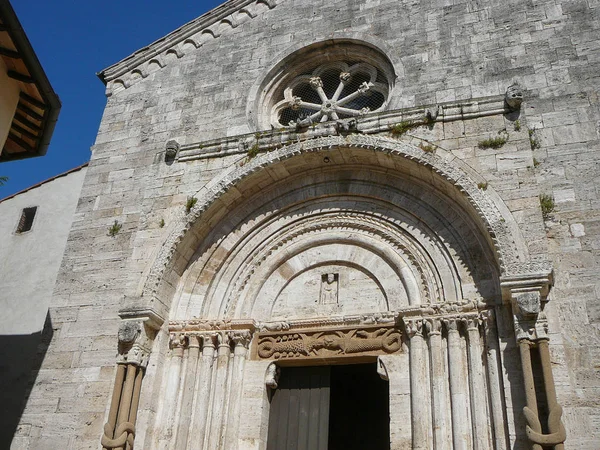 Collegiata Church San Quirico Orcia Italy — 스톡 사진