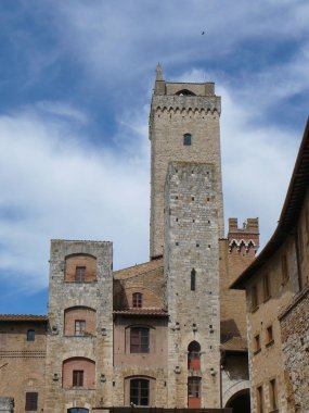 San Gimignano şehrinin manzarası, İtalya