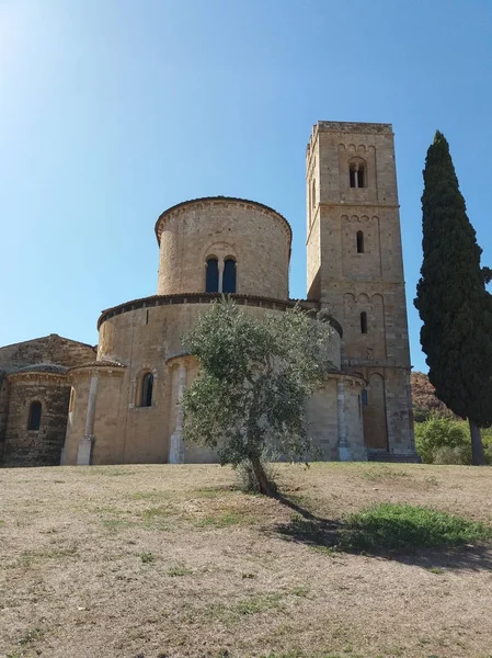 Abbey Sant Antimo Montalcino Talya — Stok fotoğraf