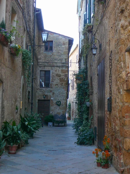 Uitzicht op de stad van Pienza — Stockfoto