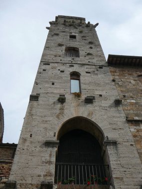 San Gimignano şehrinin manzarası, İtalya