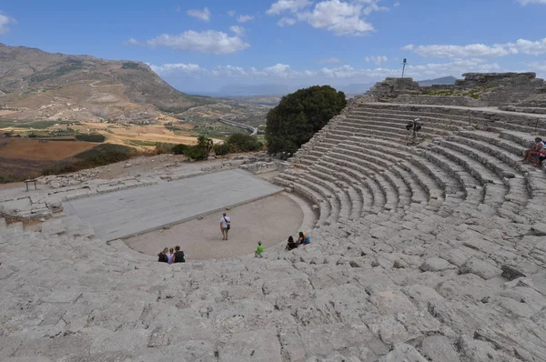 Divadlo v Segesta — Stock fotografie